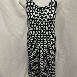 LOFT Black and White Geometric Dress